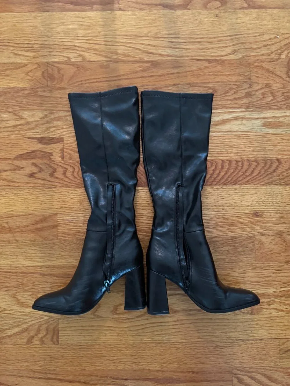 Steve Madden Black Knee-High Block Heel Boots